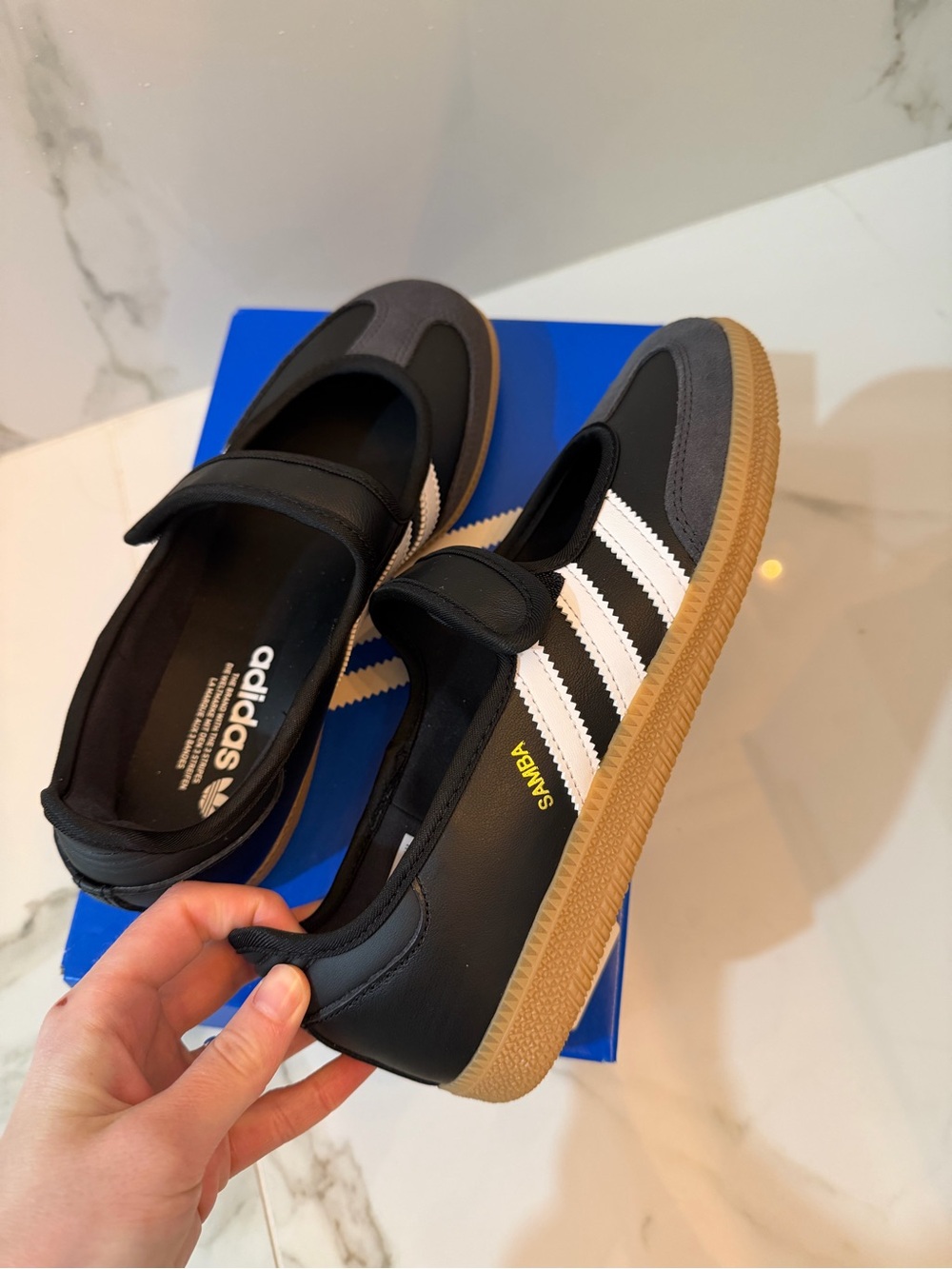 adidas Samba Mary Jane Sneakers in Black, White, Gum - Picture 2 of 6